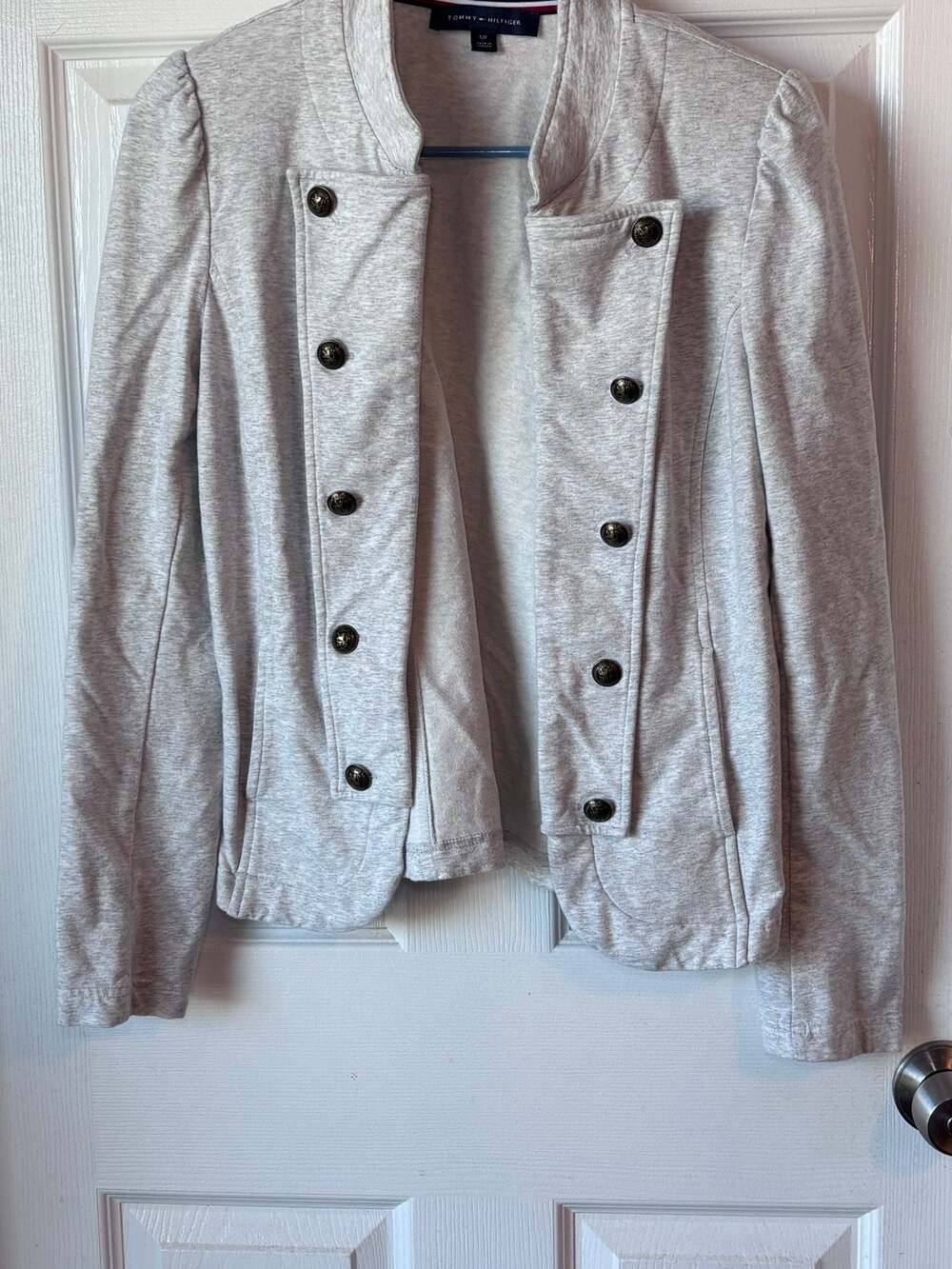 Tommy Hilfiger Women’s Gray Military Style Blazer Jacket Size Small S